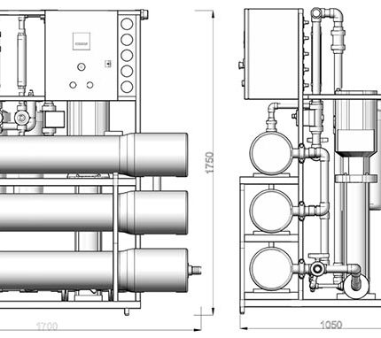 Установка обратного осмоса с насосом AWT RO-3/8040 (до 3 м3/ч )