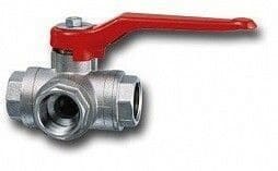 Cimberio Кран шаровой треходовой 21T 1/4" тип T полнопроходной PN40 ВВВ рычаг арт. CIM 21T 14