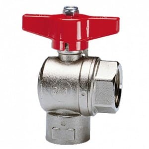 Cimberio Кран шаровой угловой 229 1/2" серии Т10 полнопроходной PN100 BВ бабочка арт. CIM 229 12