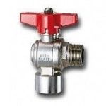 Cimberio Кран шаровой угловой 235 1/2" серии Т12 полнопроходной PN80 BН бабочка арт. CIM 235 12