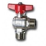 Cimberio Кран шаровой угловой 237 1/2" серии Т12 полнопроходной PN80 НН бабочка арт. CIM 237 12