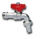 Cimberio Кран шаровой сливной 334 3/8" с насадкой для шланга PN20 НН бабочка арт. CIM 334 38