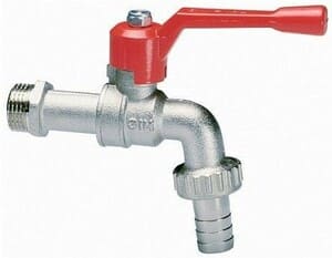 Cimberio Кран шаровой сливной 34 3/8" с насадкой для шланга PN20 НН рычаг арт. CIM 34 38