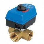 Cimberio Кран шаровой трехходовой смесительный с электроприводом 680 1/2" 230В полнопроходной PN16 ВВВ арт. CIM 680 12