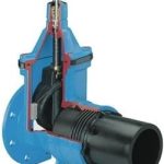 Задвижка клиновая фланец - PE патрубок PN 16 Hawle 4090E2 100/110