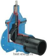 Задвижка клиновая фланец - PE патрубок PN 16 Hawle 4090E2 100/110