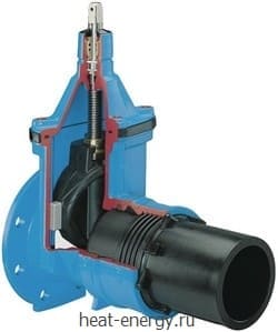 Е2 Задвижка фланец-PE патрубок PN 10 Hawle 4091E2 PN10