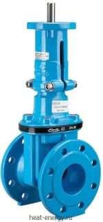 Е2 Задвижка длинная с переходником для э/привода Hawle 4700ELE2 PN16